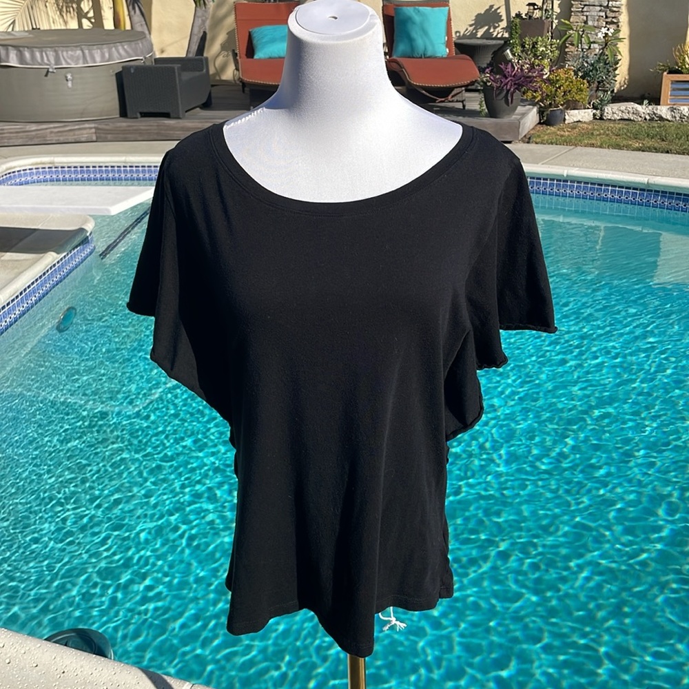 Gap oversized short sleeve black top | size M
